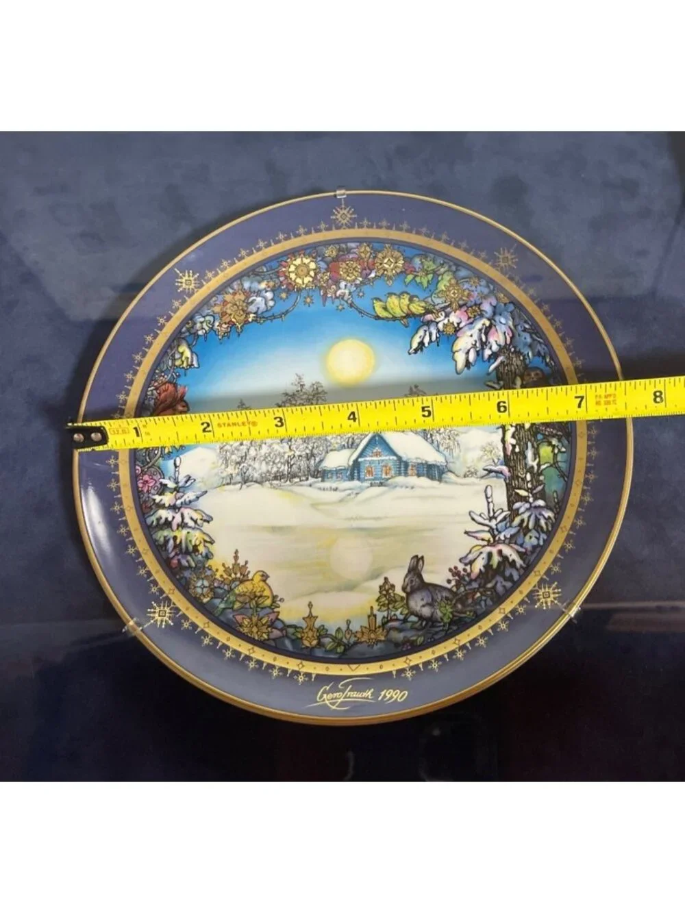 Christmas Plates by Heinrich Silent Night Gregory Frank Plate in Frame VTG 1990